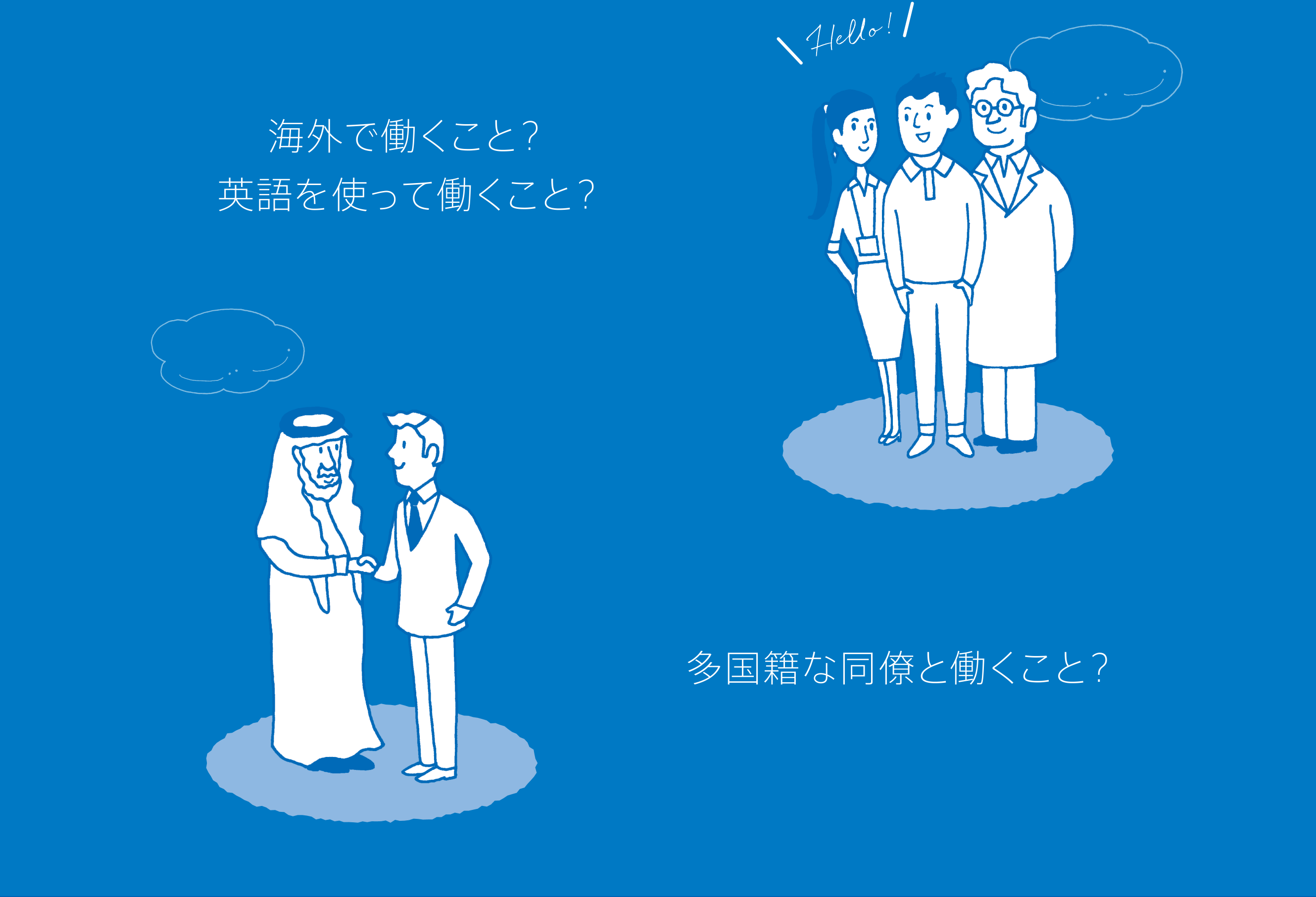 海外で働くこと？1英語を使って働くこと？ 多国籍な同僚と働くこと？